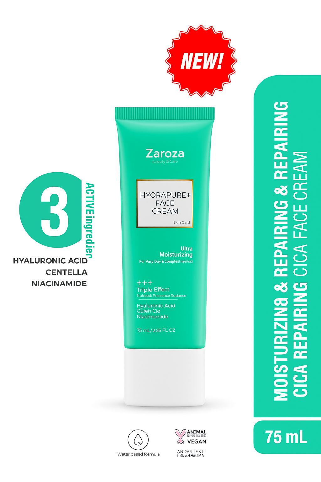 HydraPure Plus 3 Action Intensive Moisturizing Face Cream Repairing