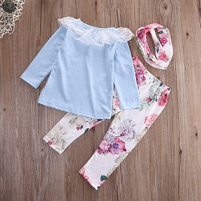 New 2016 Floral Baby Girls clothing set Long