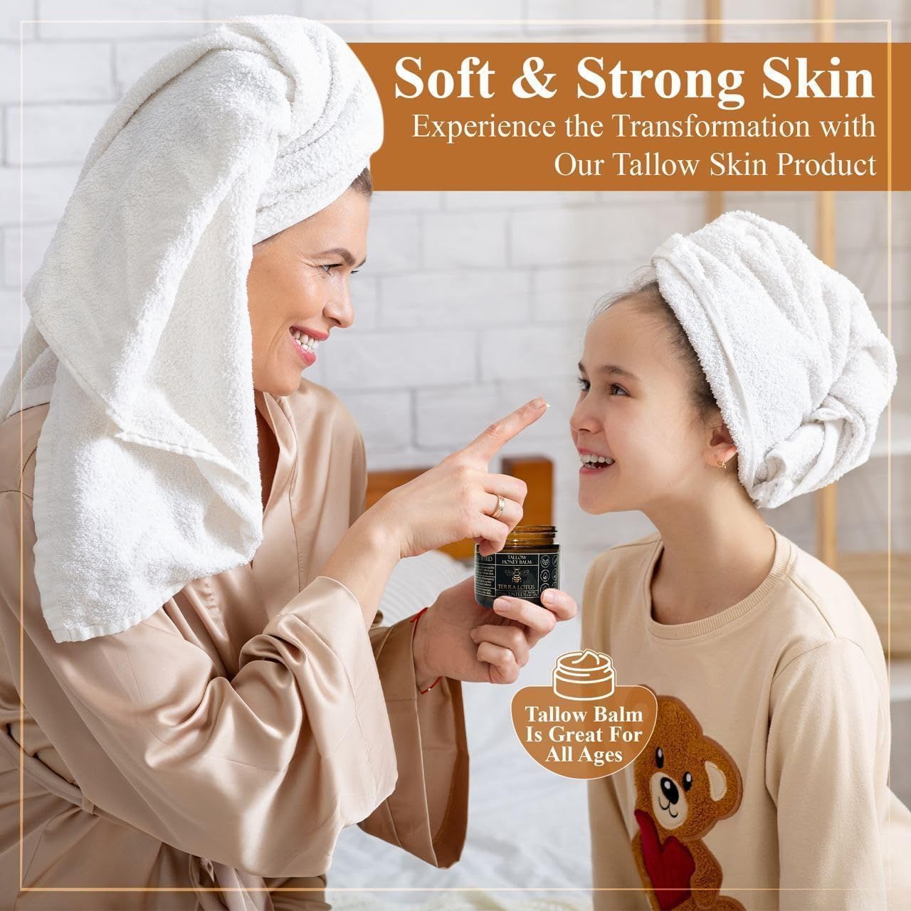 Organic Grass-Fed Beef Tallow Balm with Raw Honey - Moisturizing Cream