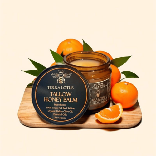 Organic Grass-Fed Beef Tallow Balm with Raw Honey - Moisturizing Cream