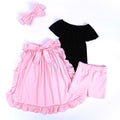 Girls Clothing Sets Summer 4pcs Kids Baby Girls Off Shoulder Top