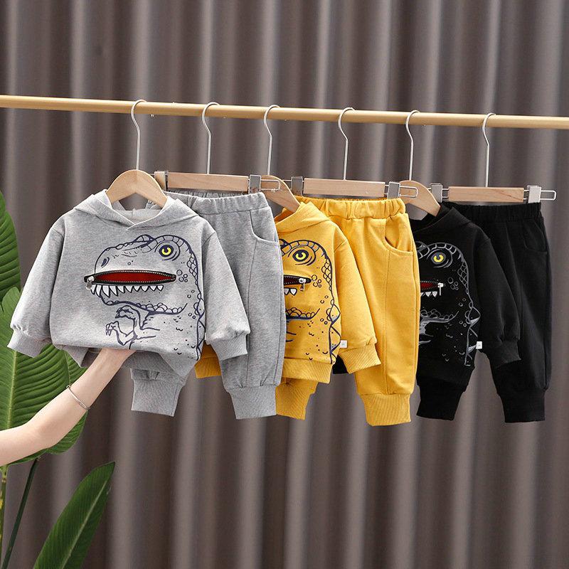 Spring Autumn Toddler Tracksuit Baby Clothing Sets Dinosaur Print